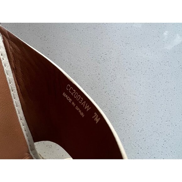 AQUATALIA MARINA beige leather wedge slide sandals size 7 NEW - Picture 9 of 9